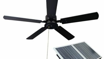 52-inch outdoor wooden solar ceiling fan 40W