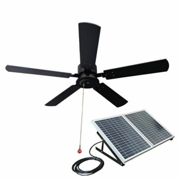 52-inch outdoor wooden solar ceiling fan 40W