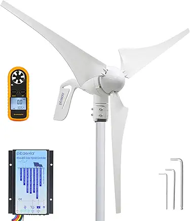 PIKASOLA Wind Turbine Generator 12V 400W with a 30A Hybrid Charge Controller