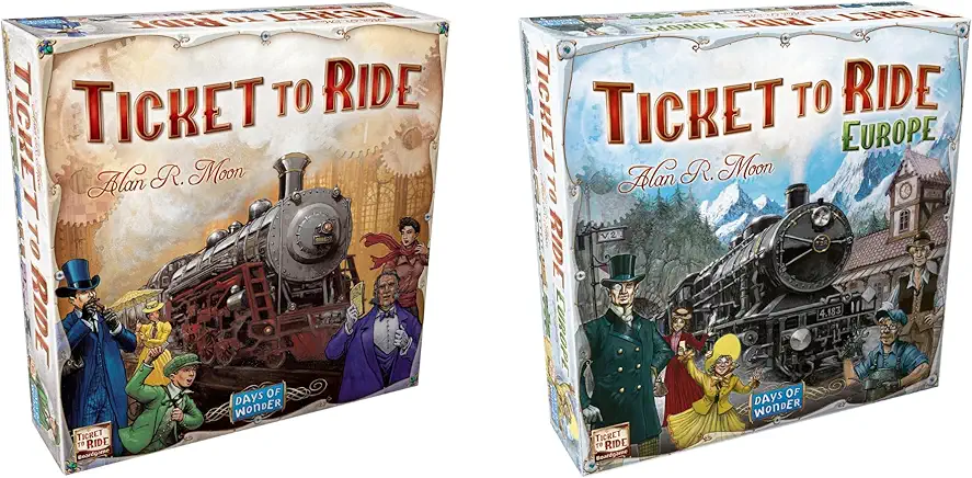 Ticket to Ride & Ticket to Ride Europe Board Game Bundle