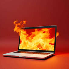 Burning laptop background computer burning.