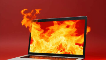 Burning laptop background computer burning.