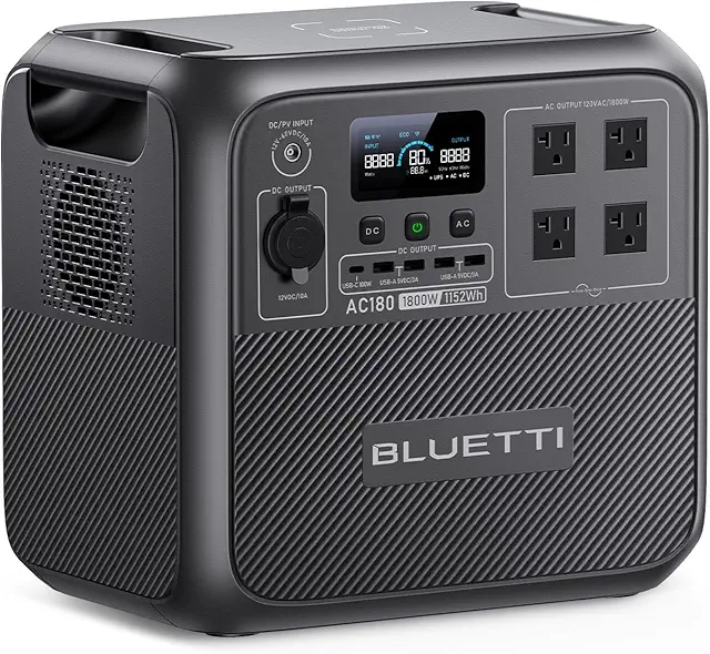 BLUETTI AC180 Portable Power Station 1152Wh LiFePO4 Battery