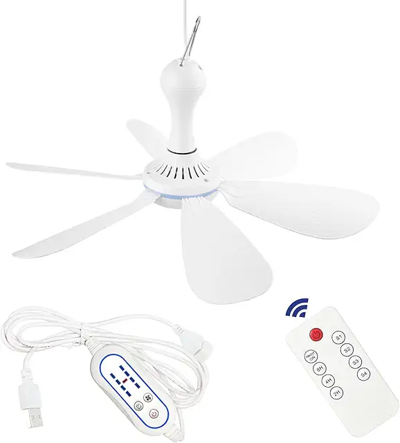 Silent USB Powered Ceiling Fan with Remote Control Timing 4 Speed