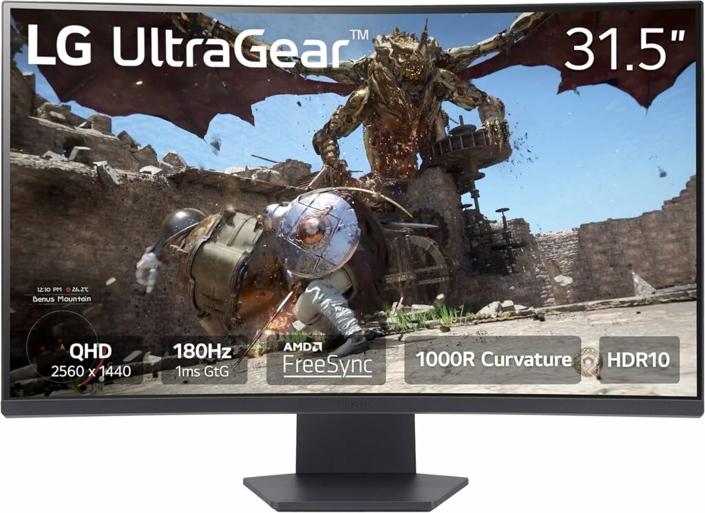 LG 32GS60QC-B Ultragear 32-inch Curved Gaming Monitor QHD