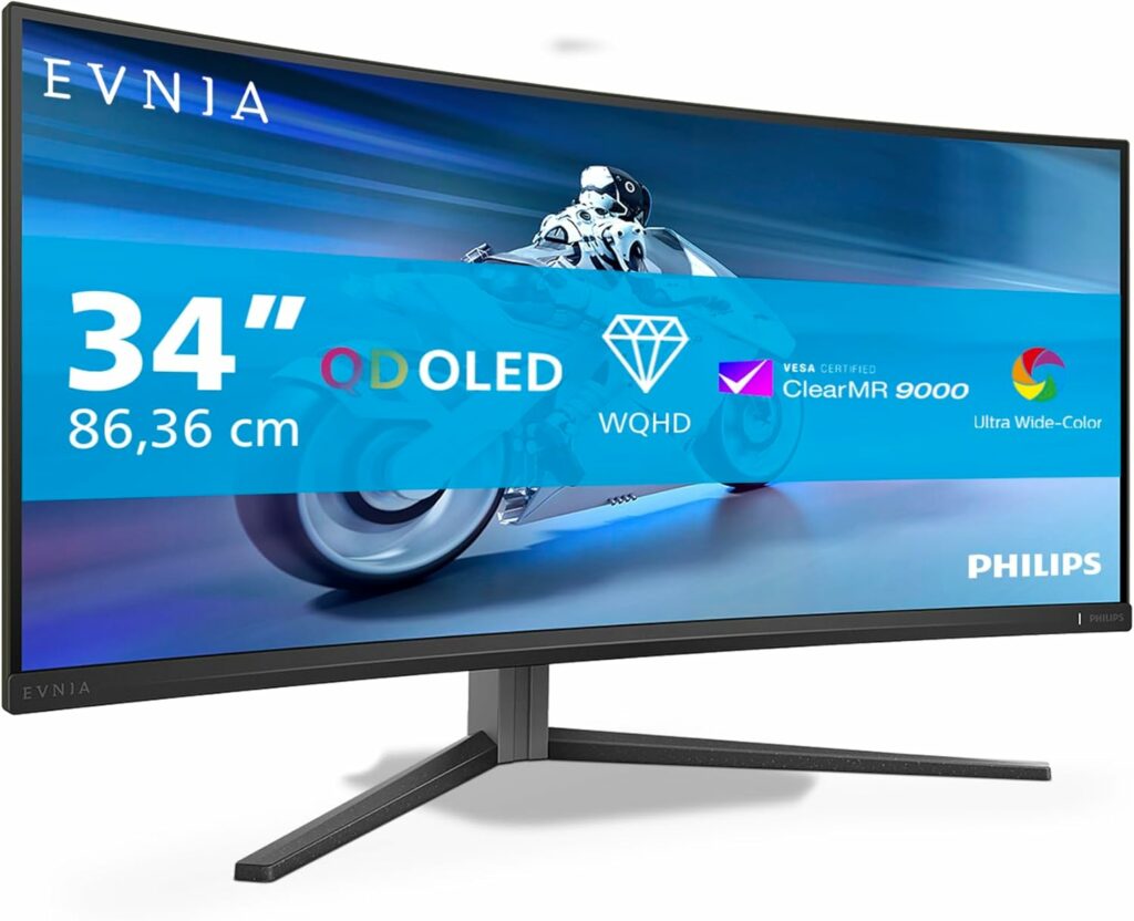 PHILIPS Evnia 34M2C6500-34 Inch OLED WQHD Curved Gaming Monitor
