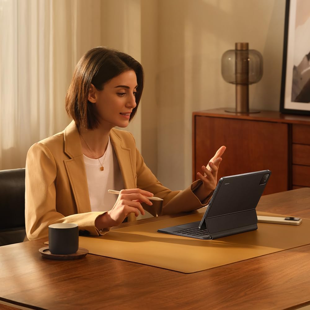 Woman taking a video call on tablet