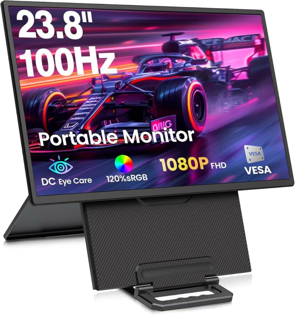 23.8'' Portable Monitor FHD 1080P 100Hz IPS Laptop Screen Extender