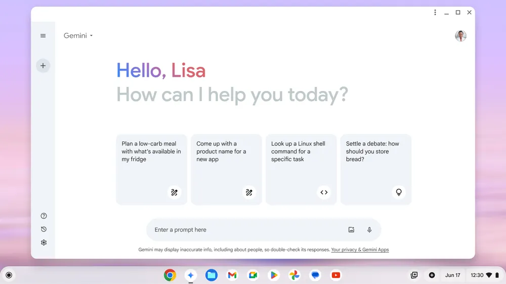 Chat with Gemini right from your home screen