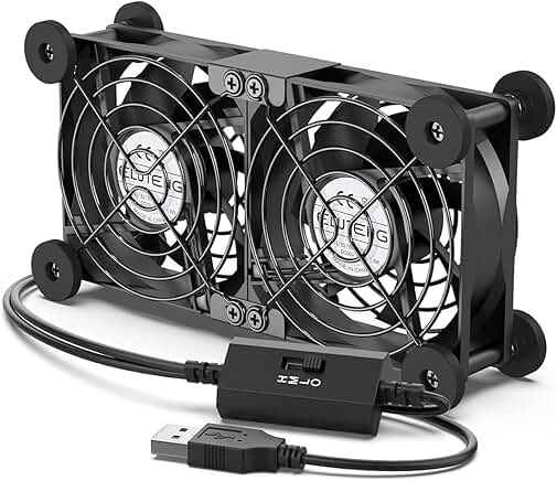 ELUTENG USB Fan 80mm 5V 2 in 1 with 3 Adjustable Speeds
