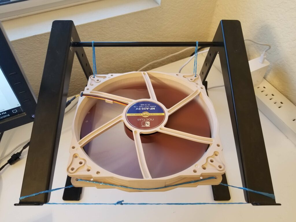 Simple Laptop Cooling Stand with 200mm Noctua Fan Brads Hacks