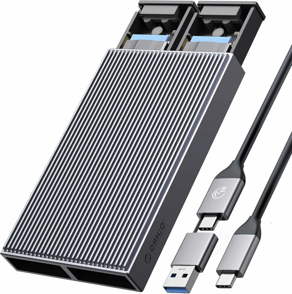 ORICO Dual M2 NVMe SSD Enclosure USB C to M2 Adapter for M Key PCIe SSDs