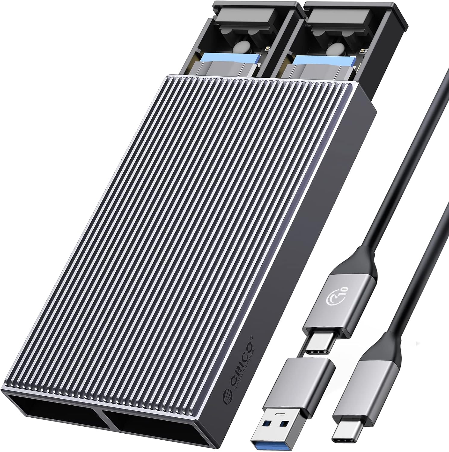 ORICO Dual M2 NVMe SSD Enclosure USB C to M2 Adapter for M Key PCIe SSDs