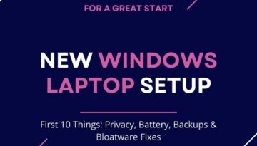 new windows laptop setup
