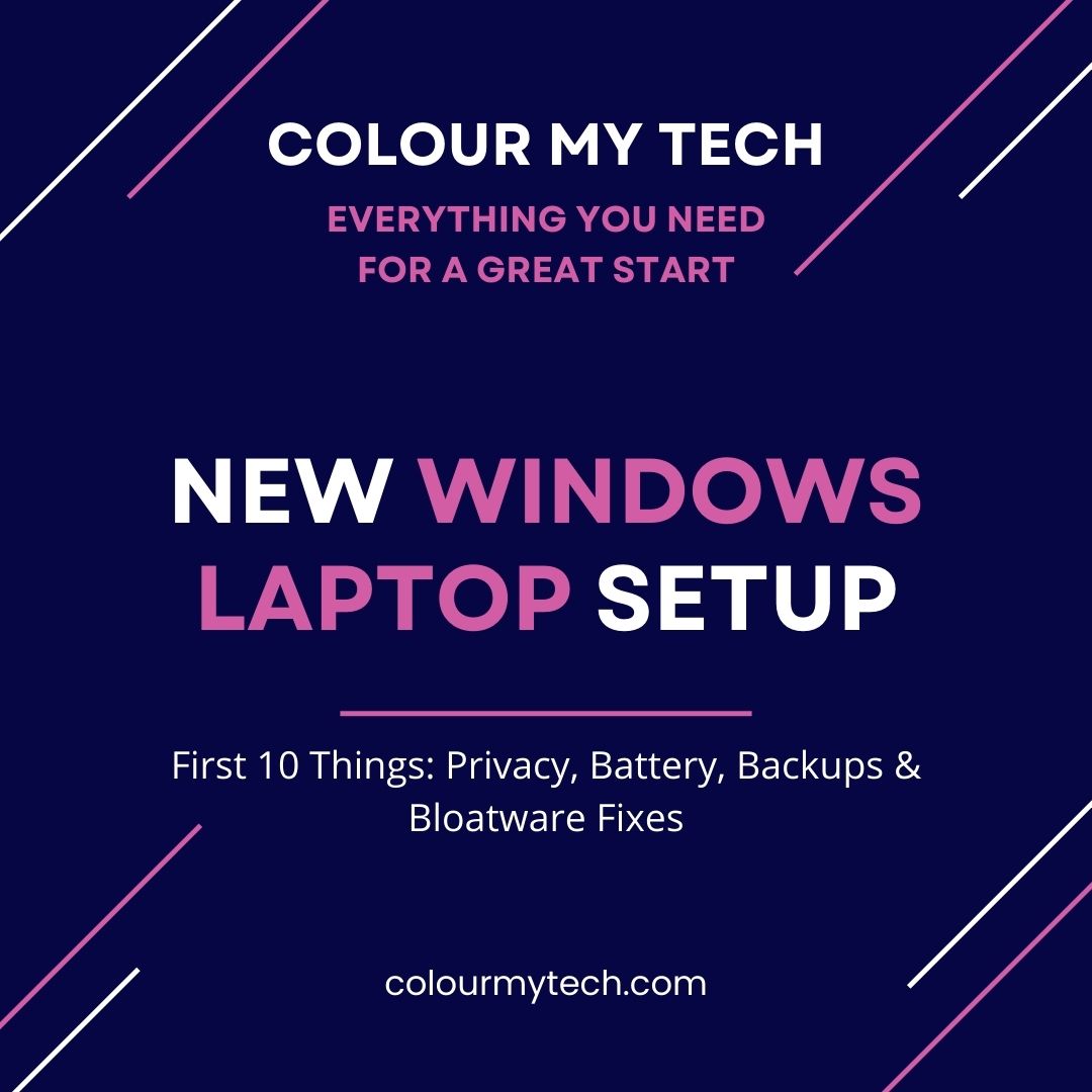 new windows laptop setup