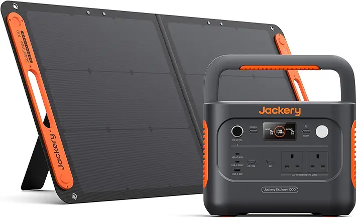 Jackery Explorer 1000 v2+ 100W Solar Panel Portable Power Station