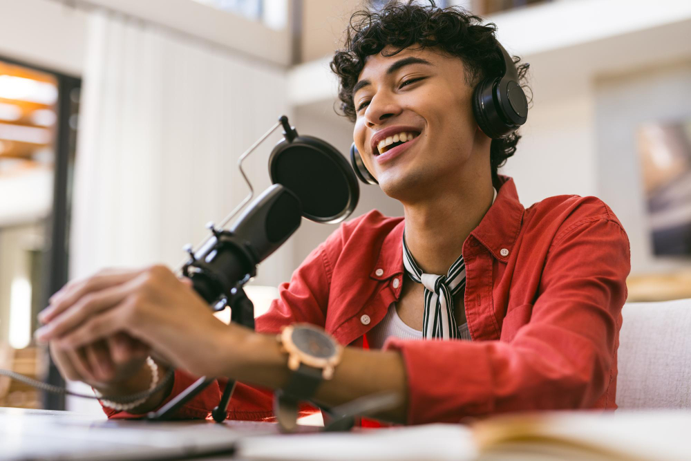 student podcaster