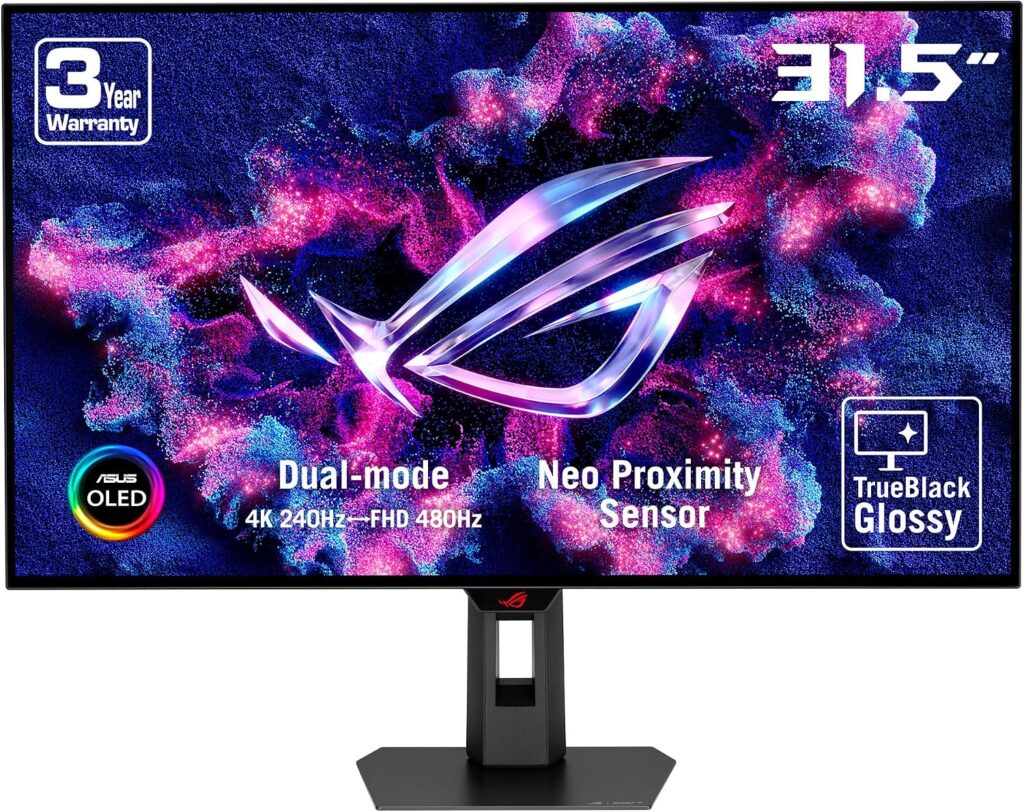 ASUS ROG Strix OLED XG32UCWMG monitor TrueBlack Glossy Dual Mode